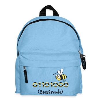 Binary code bee code computer science gift honey - Kids' Backpack - light blue - Front