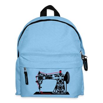 An antique sewing machine - Kids' Backpack - light blue - Front