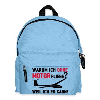 Segelfliegen ohne Motor Geschenk - Kinder Rucksack - Hellblau - Vorne