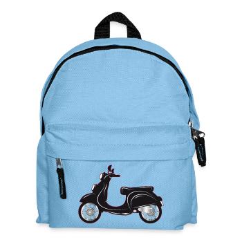 Un scooter noir avec un bord coloré - Sac à dos Enfant - bleu clair - Devant