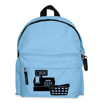 Kasse für Supermarkt-Logo mit Warenkorb - Kinder Rucksack - Hellblau - Vorne
