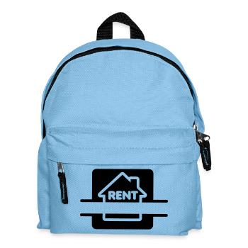 Haus zu vermieten Logo - Kinder Rucksack - Hellblau - Vorne