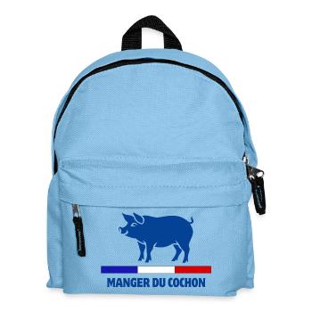 manger du cochon, boucher, boucherie - Sac à dos Enfant - bleu clair - Devant