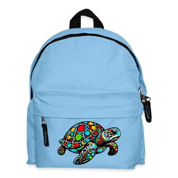 Schildkröte - Kinder Rucksack - Hellblau - Vorne