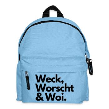 Weck, Worscht & Woi - Genuss - Kinder Rucksack - Hellblau - Vorne