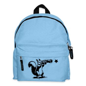 Squirrel with binoculars – searching for the stars - Kids' Backpack - light blue - Front