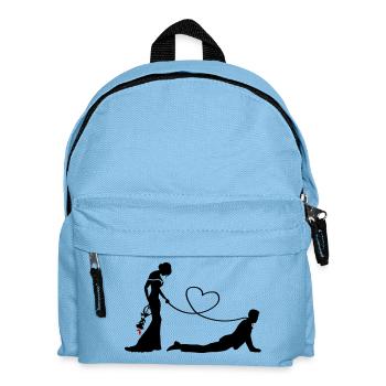Hochzeit Brautpaar Leine Herz - Kinder Rucksack - Hellblau - Vorne