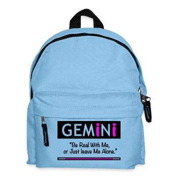 Gemini Horoscope Be Real With Me - Kids' Backpack - light blue - Front