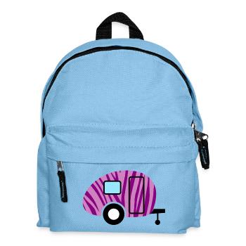 Caravan Caravan Zebra Camping Camper Pattern Fan - Kids' Backpack - light blue - Front