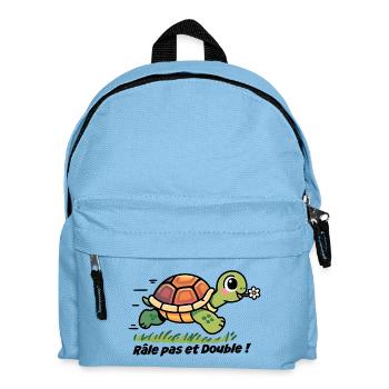 Autocollant cycliste, vélo Râle pas et double ! - Sac à dos Enfant - bleu clair - Devant