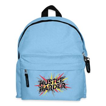 Hustle Harder Graffiti Pulse - Kinder Rucksack - Hellblau - Vorne