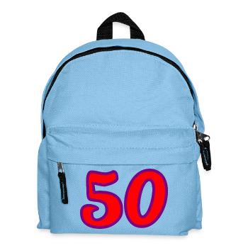 50. 50 ANS. 50e ANNIVERSAIRE. ANNIVERSAIRE 50 ANS. - Sac à dos Enfant - bleu clair - Devant
