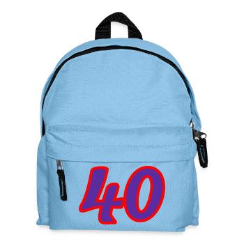 40. 40 YEARS. 40th ANNIVERSARY. 40 YEARS ANNIVERSARY. - Kids' Backpack - light blue - Front