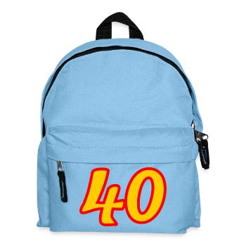 40. 40 ANS. 40e ANNIVERSAIRE. ANNIVERSAIRE 40 ANS. - Sac à dos Enfant - bleu clair - Devant