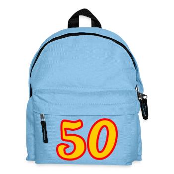 50. 50 ANS. 50e ANNIVERSAIRE. ANNIVERSAIRE 50 ANS. - Sac à dos Enfant - bleu clair - Devant