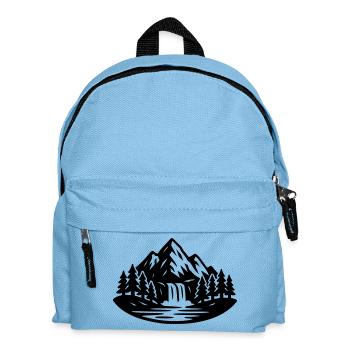 Paysage montagneux Cascade forestière - Sac à dos Enfant - bleu clair - Devant
