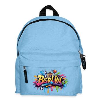 Lettrage graffiti berlinois avec effets de couleur - Sac à dos Enfant - bleu clair - Devant