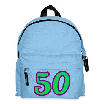 50. 50 ANS. 50e ANNIVERSAIRE. ANNIVERSAIRE 50 ANS. - Sac à dos Enfant - bleu clair - Devant