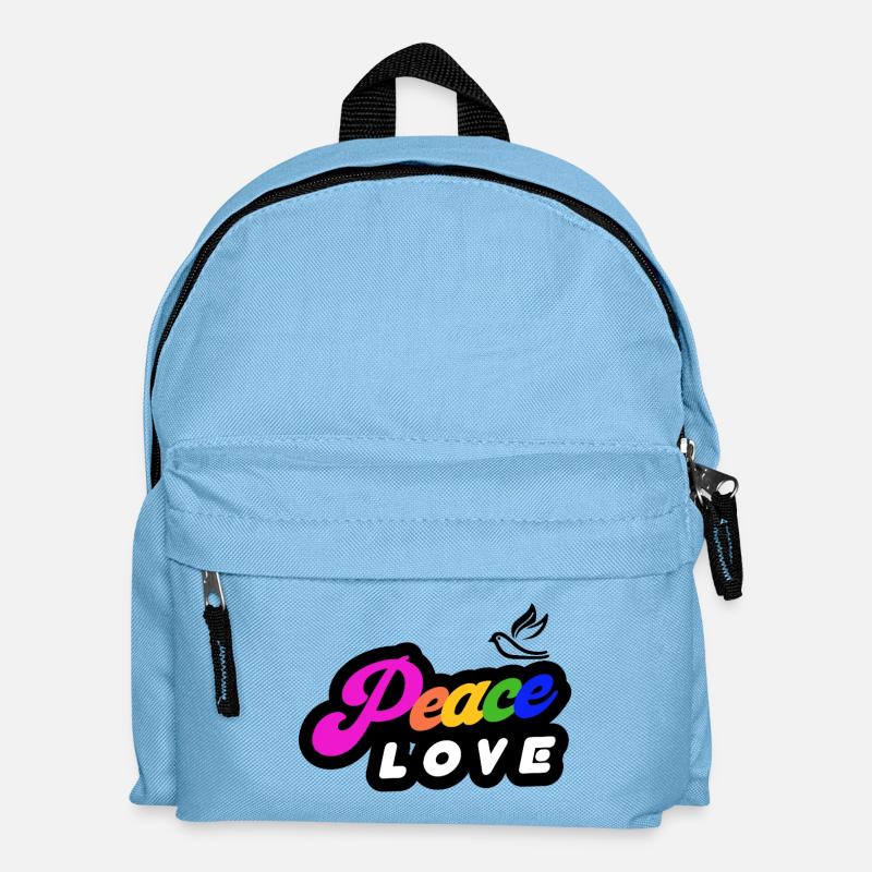 Peace Love Rainbow Retro - Kids' Backpack - light blue
