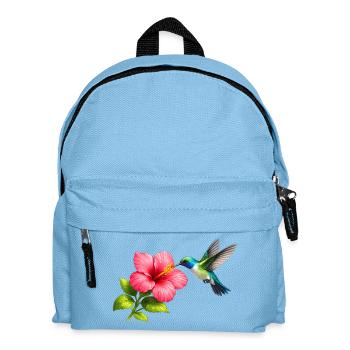 Colibri sur l’hibiscus rouge - Sac à dos Enfant - bleu clair - Devant