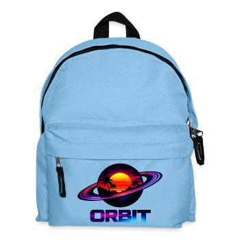 Geometric Saturn Orbit Retro Synthwave 80s - Kids' Backpack - light blue - Front