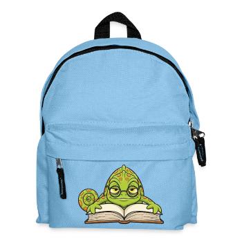 Caméléon Lecteur Lunettes Livre Mascotte Cartoon - Sac à dos Enfant - bleu clair - Devant