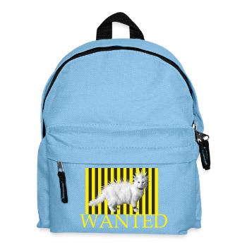 Wanted Punk katze auf gelben Streifen - Kinder Rucksack - Hellblau - Vorne