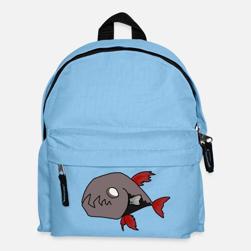 Poisson Noir - Sac à dos Enfant - bleu clair
