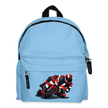 Rennfahrer Geometrie-Print - Kinder Rucksack - Hellblau - Vorne