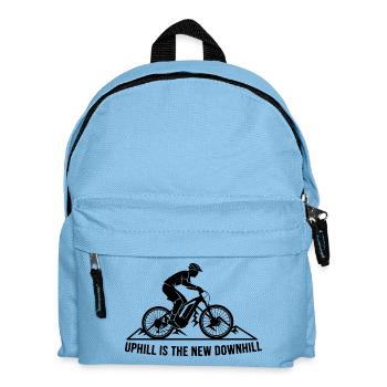 Minimal Cycle Silhouette Over Hills - Kids' Backpack - light blue - Front