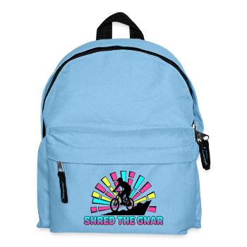 90s Neon Shred The Gnar Mountain Biker - Kids' Backpack - light blue - Front