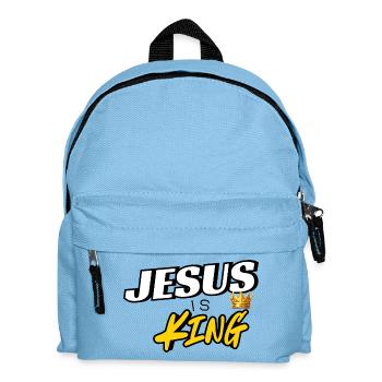 Jesus Is King Crown Graphic Streetwear - Kids' Backpack - light blue - Front