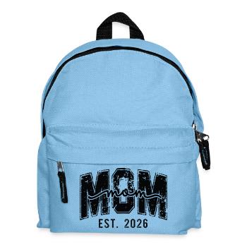 Mom est. 2026 Script Logo Birth Expectant Mother - Kids' Backpack - light blue - Front