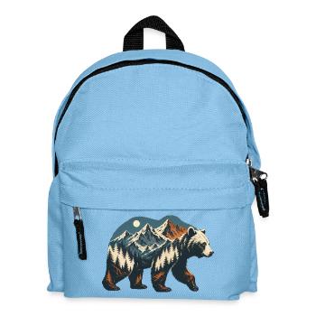 Bear and Mountains Silhouette - Kids' Backpack - light blue - Front