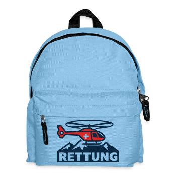Rettungshubschrauber Logo - Kinder Rucksack - Hellblau - Vorne