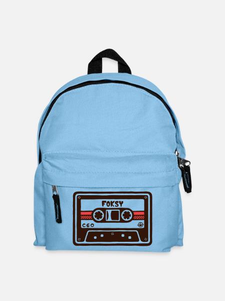 Retro C60 Kassetten-Comic-Kunst - Kinder Rucksack - Hellblau
