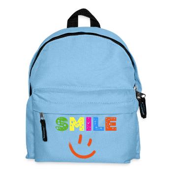 Smile Farbexplosion, Gute Laune Shirt, Statement  - Kinder Rucksack - Hellblau - Vorne