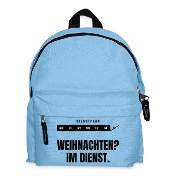 Weihnachten? Im Dienst. — Dienstplan - Kinder Rucksack - Hellblau - Vorne