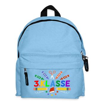 3.Klasse Geschenk Erster Schultag Schulanfang - Kinder Rucksack - Hellblau - Vorne
