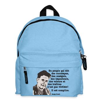 George ORWELL - un Peuple qui... - Sac à dos Enfant - bleu clair - Devant