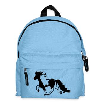 Islandpferd Schecke Reiten Pferde Tölt - Kinder Rucksack - Hellblau - Vorne