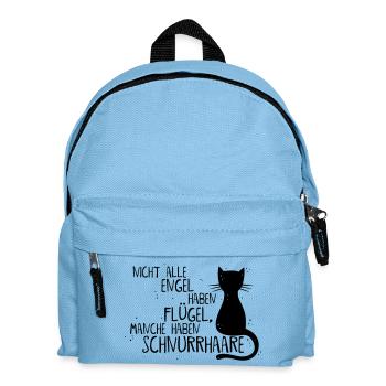 KATZE = ENGEL - Kinder Rucksack - Hellblau - Vorne