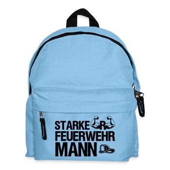 Starker Feuerwehrmann Feuerwehr, Sprüche,Geschenk - Kinder Rucksack - Hellblau - Vorne