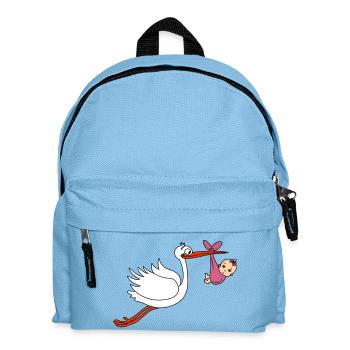 Stork girl boy babies pregnant - Kids' Backpack - light blue - Front