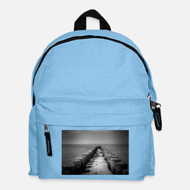 Wellenbrecher in Ahrenshoop - Kinder Rucksack - Hellblau