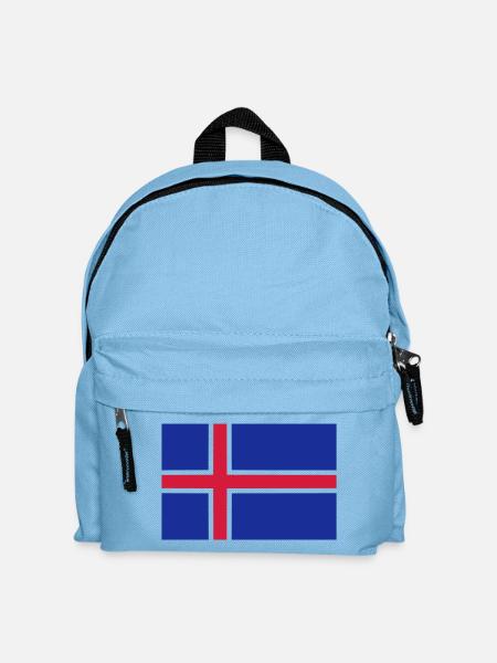 Blaues Kreuzflaggen-Design Island - Kinder Rucksack - Hellblau