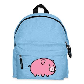 Kleines Schweinchen - Kinder Rucksack - Hellblau - Vorne