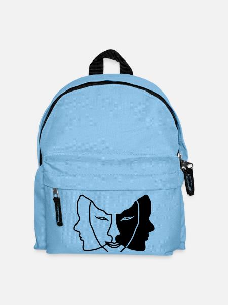 light dark face mask gemini - Kids' Backpack - light blue