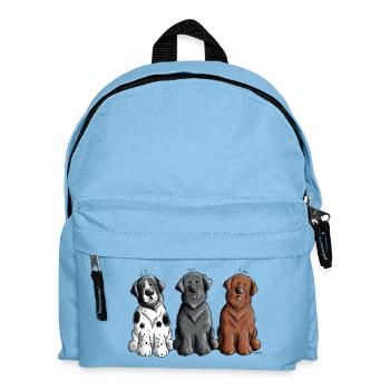 Neufundländer Trio - Kinder Rucksack - Hellblau - Vorne