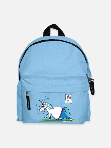 "Fluffy" fat unicorn - Kids' Backpack - light blue
